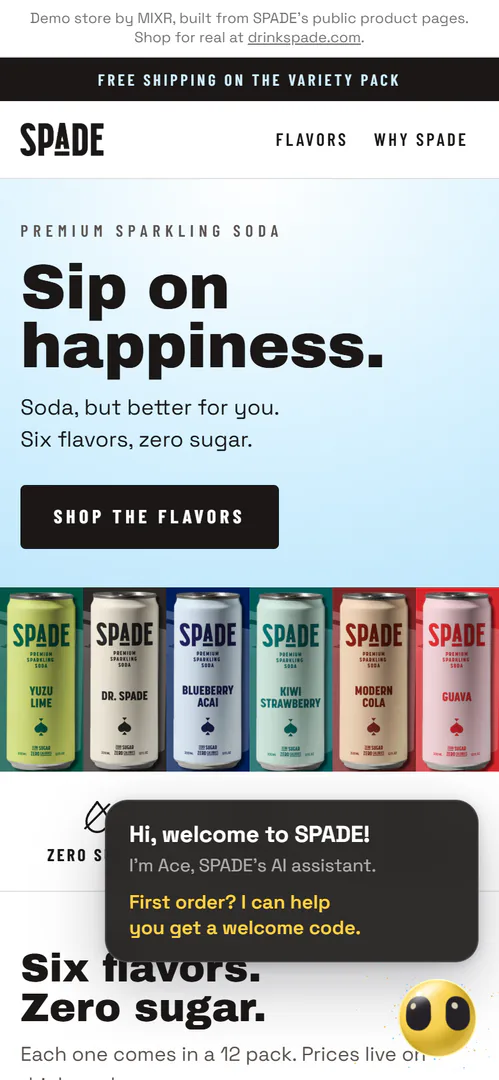 An AI shopping assistant greets the shopper, recommends and asks for the email