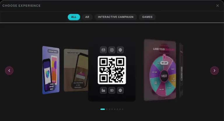 MIXR’s experiences picker inside a SHOPLINE store admin