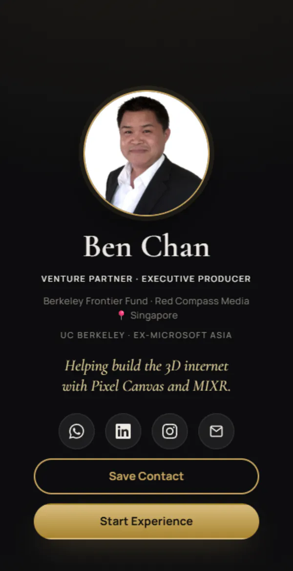 Ben Chan’s MIXR Link on a phone, first screen