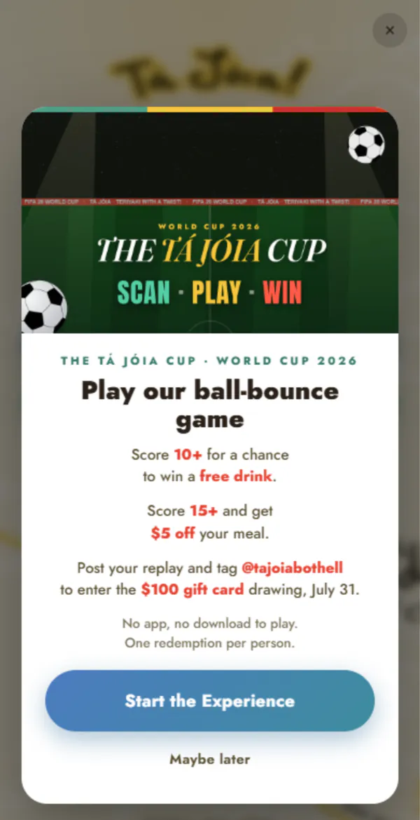 The ball-bounce game on Tá Jóia’s MIXR Link