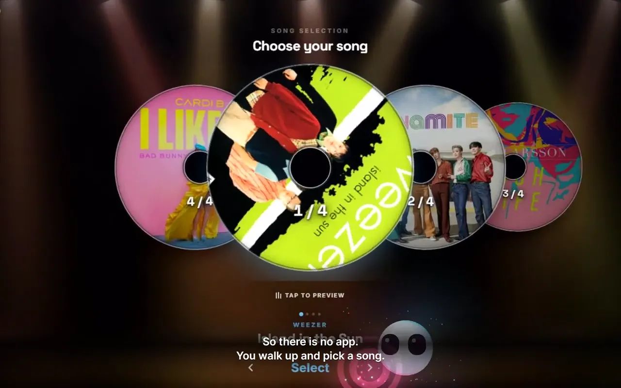Hyundai CarAoke kiosk, choose your song